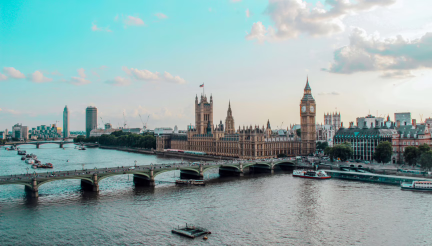 Aerial view of Westminster Palace, Big Ben, and River Thames in London, UK. Photo: Gianluca Pugliese